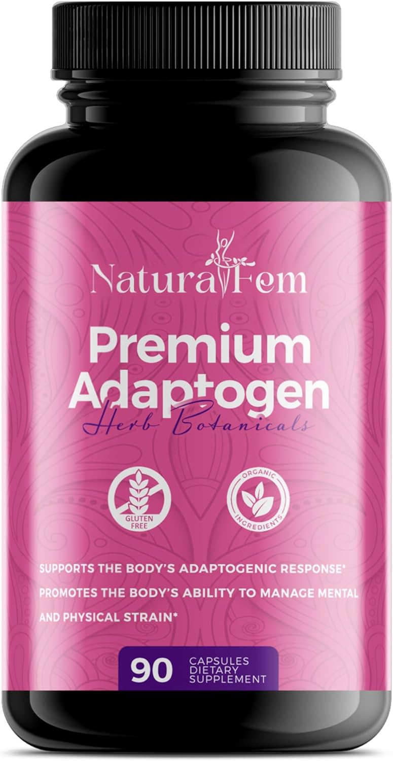 Premium Women's Adaptogen Supplements with Rhodiola Rosea, Turmeric, Maca Root - 90 Capsules for Improved Focus and Mood Support