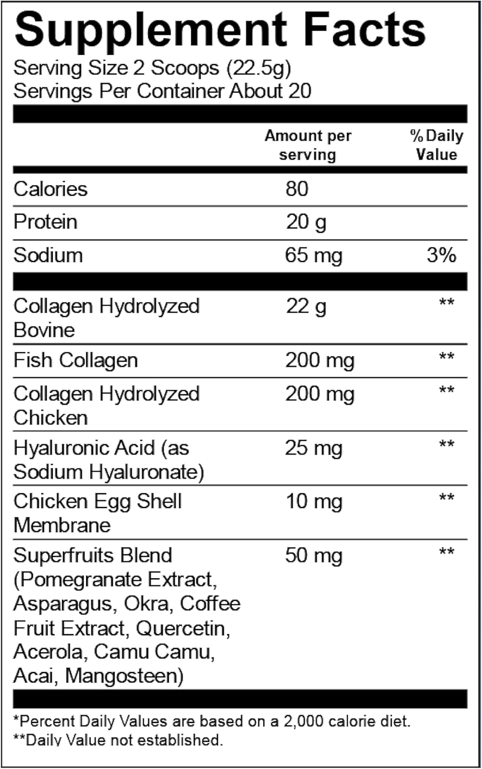 Premium Women's Multi Collagen Powder - 20g Protein per Serving - Unflavored Peptides Drink - Types I, II, III, IV, & V - 16 oz - Bovine, Chicken, Fish, & Egg Shell Sources
