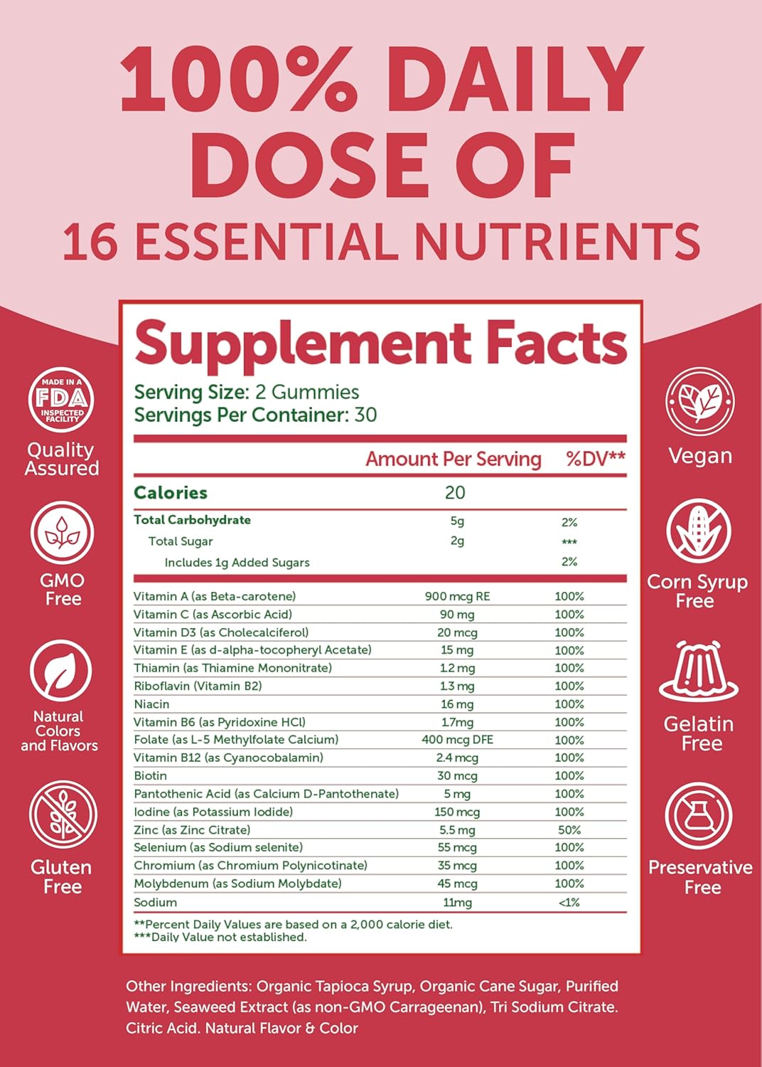 Prenatal and Women's Multivitamin Gummies Bundle - Pregnancy Gummy with Iron & Folic Acid - 100% Daily Value of 16 Essential Vitamins - 30 Days Supply
