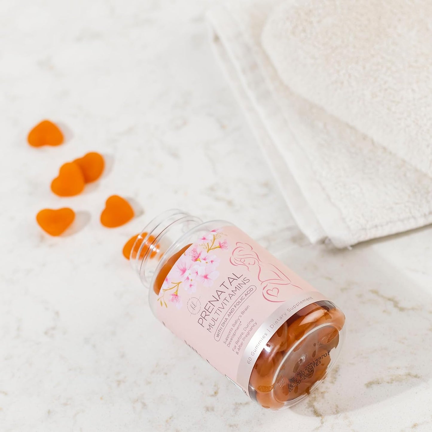 Prenatal Multivitamin Gummies for Women with Folic Acid, DHA, and Essential Nutrients - Non-GMO Pregnancy Support - 60 Count