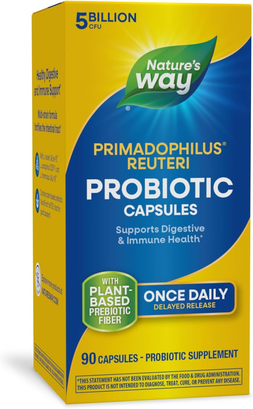 Primadophilus Reuteri Probiotic by Nature's Way - 5 Billion Live Cultures for Digestive and Immune Health - 90 Capsules - BoostGo Australia