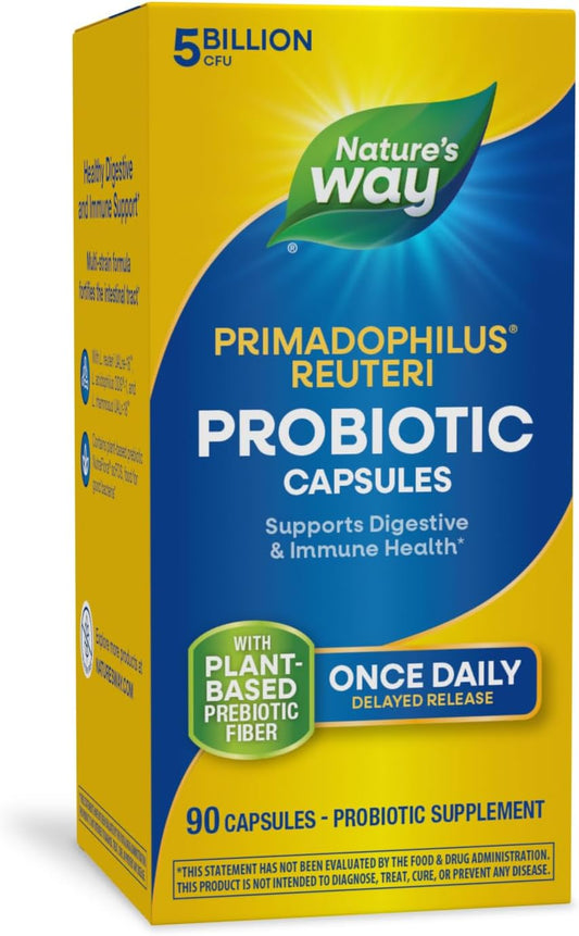 Primadophilus Reuteri Probiotic by Nature's Way - 5 Billion Live Cultures for Digestive and Immune Health - 90 Capsules - BoostGo Australia