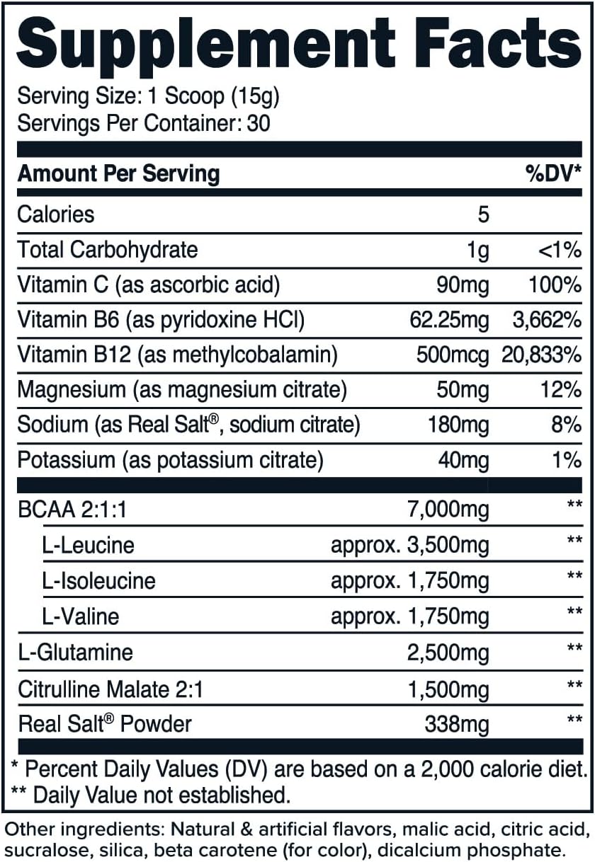 Primaforce BCAA Powder - Pineapple Mango Flavor, 30 Servings, 7000MG 2:1:1 BCAAs, Post-Workout Recovery Drink with Amino Acids for Men & Women