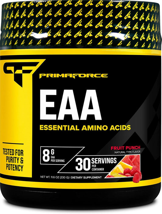 Primaforce EAA Powder - Fruit Punch Flavor | Essential Amino Acids for Workout Recovery (30 Servings, Non-GMO, Gluten Free)