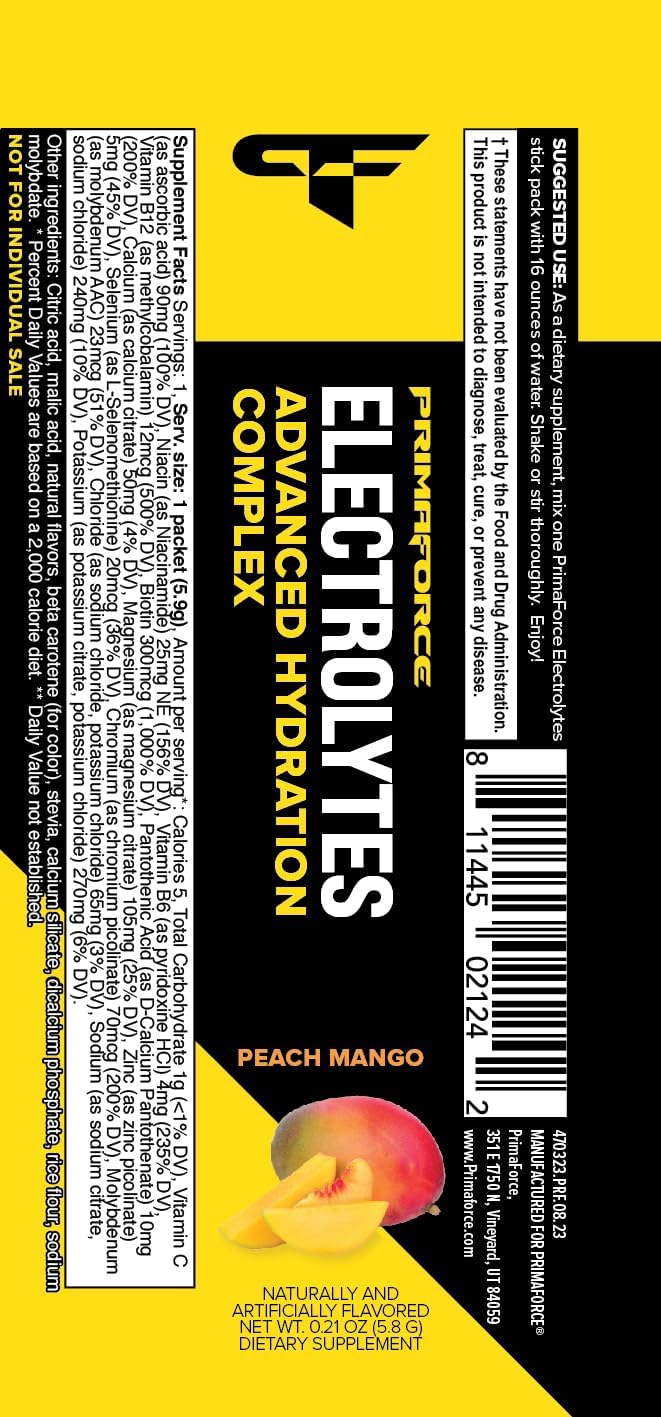 Primaforce Electrolytes Variety Pack - 30 Servings Advanced Hydration Complex Packets