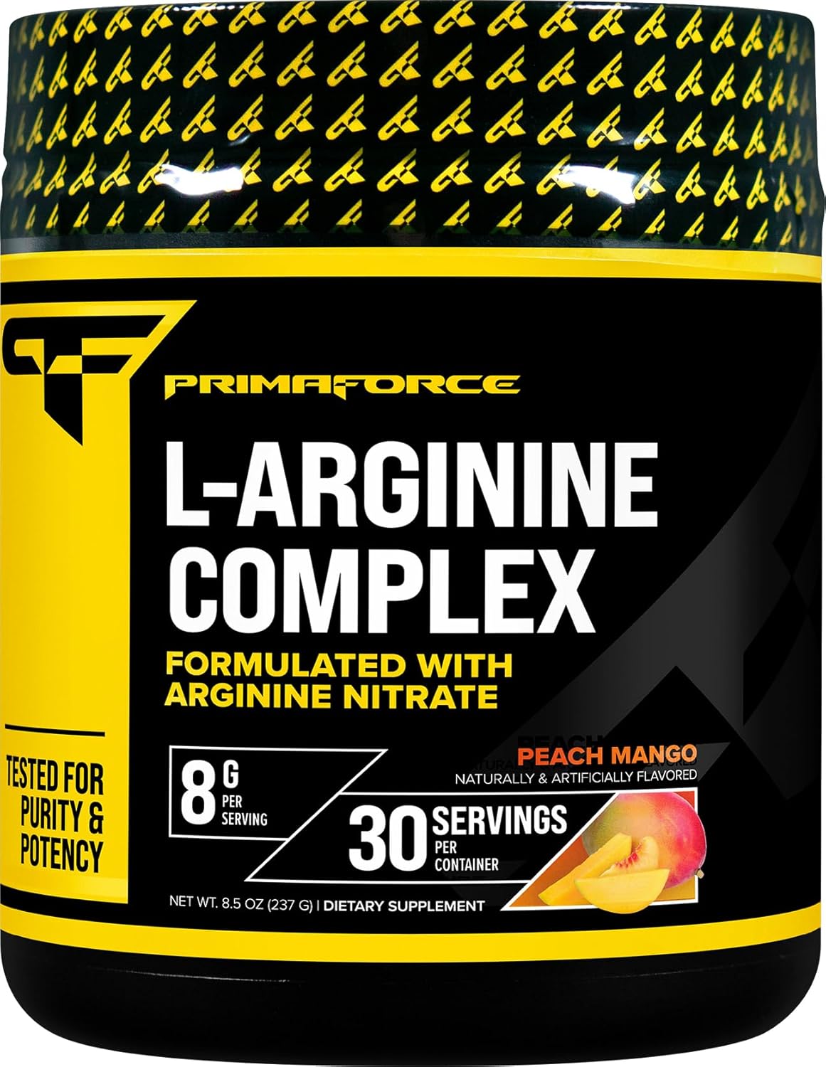 Primaforce L-Arginine Complex Powder - Peach Mango Flavor | 30 Servings - Ideal Protein Building Supplement for Maximize Muscle Growth