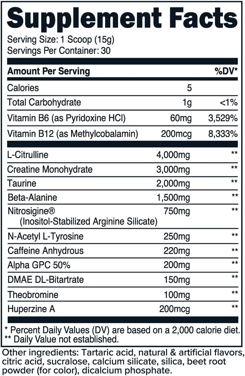 Primaforce Watermelon Candy Pre-Workout Powder - 30 Servings for Enhanced Fitness Routine (438g)
