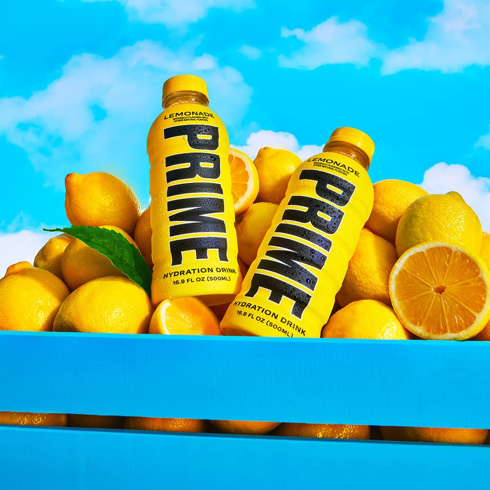 Prime Hydration Lemonade: Electrolyte-Enhanced Sports Drink with BCAAs, B Vitamins, and Antioxidants - 12 Pack of 16.9 oz Bottles