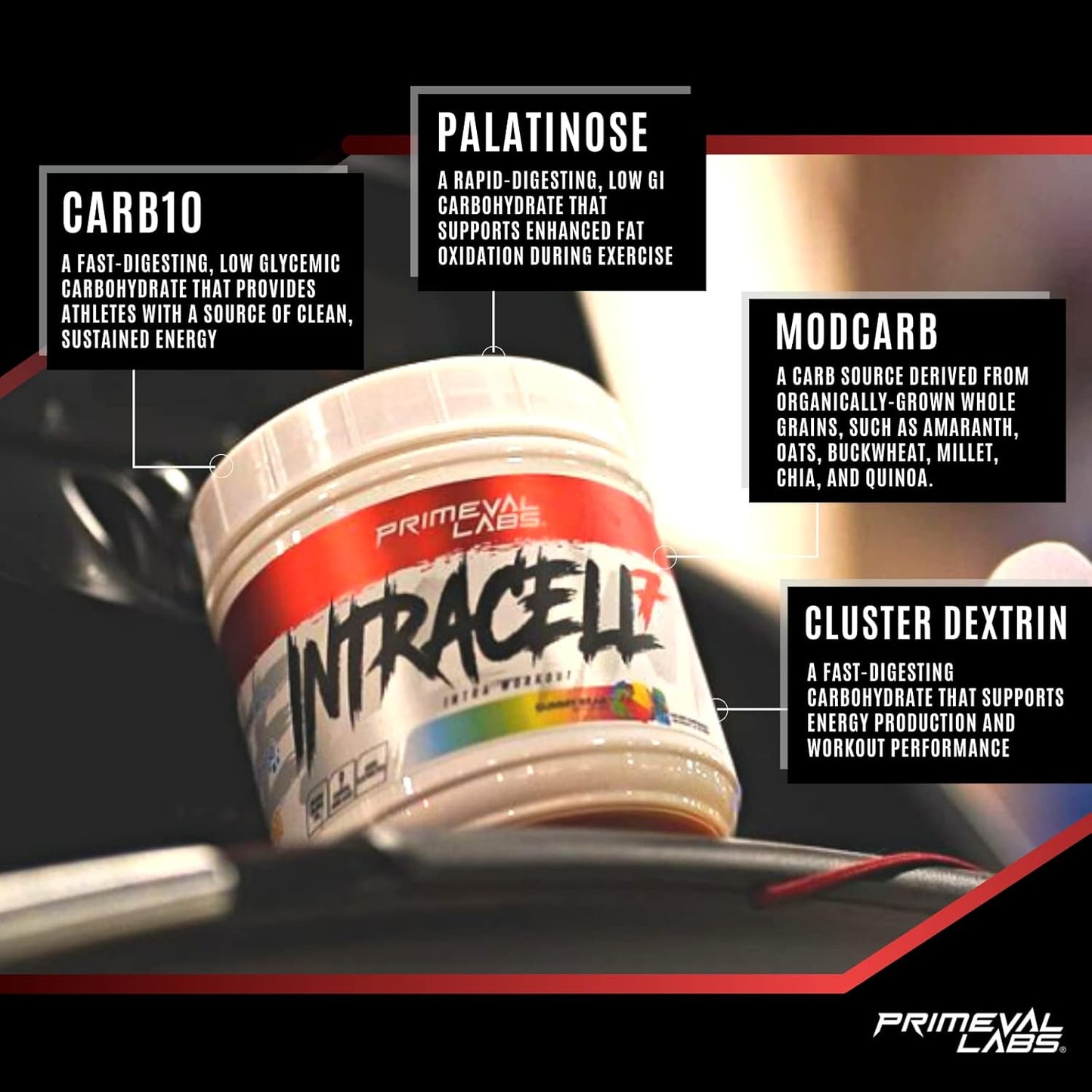 Primeval Labs Intracell 7 Intra Workout Fuel - Electrolytes, Carbs, Amino Acids, Blood Flow Enhancers - 40 Servings - Cherry Lemonade Flavor