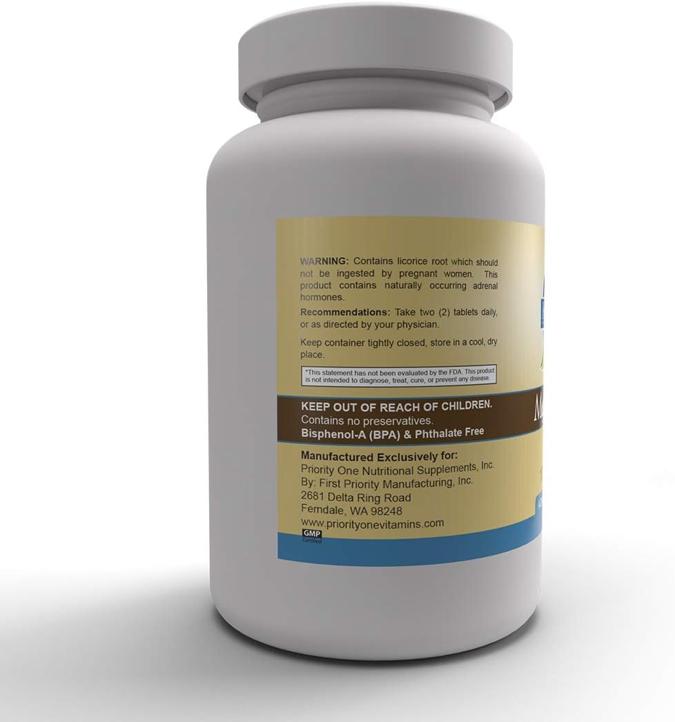 Priority One Vitamins Mega Stress 120 Tablets - B Vitamin Complex with Adrenal Support
