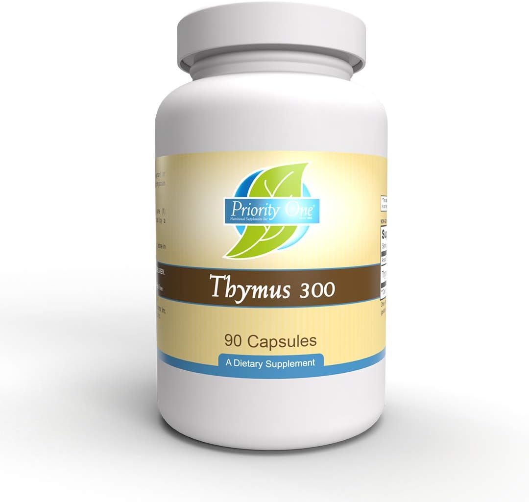 Priority One Vitamins Thymus Glandular 300mg Capsules - Immune System Support Supplement