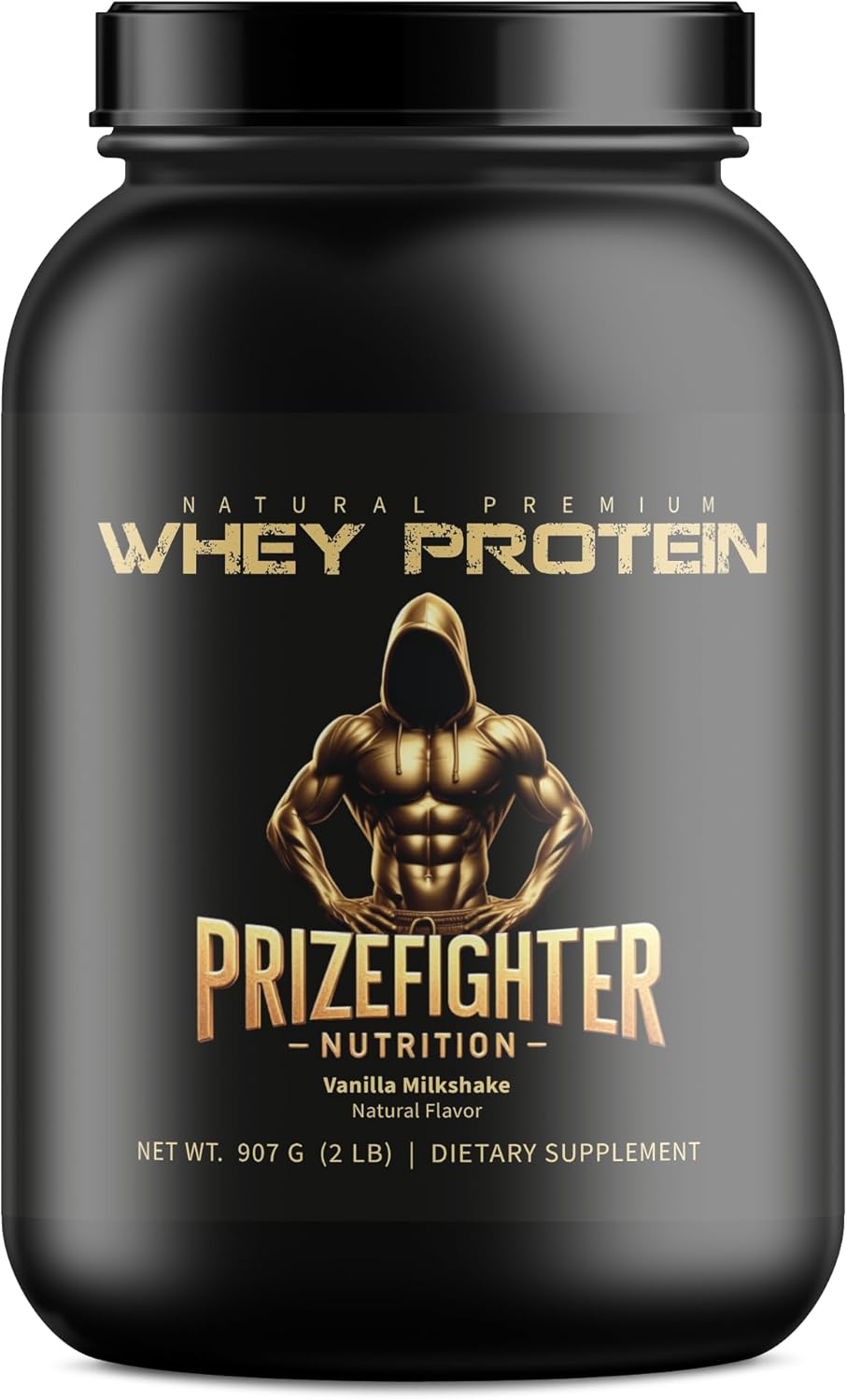 Prizefighter Nutrition Vanilla Milkshake Whey Protein Powder (2 lb) - Natural Ingredients, Non-GMO, Made in USA - Men and Women
