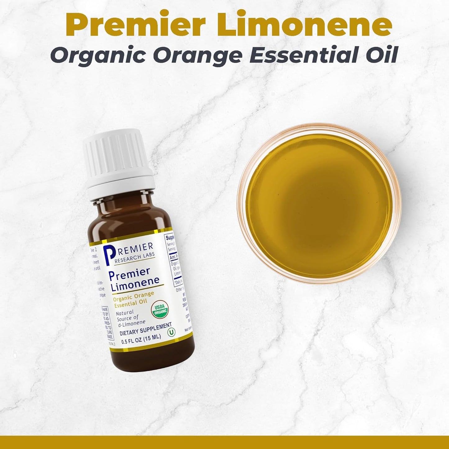PRL Limonene Essential Oil Orange 0.5 fl oz - Supports Cellular Health - Detox Properties - Highly Bioavailable - Cleanser - 300 Servings