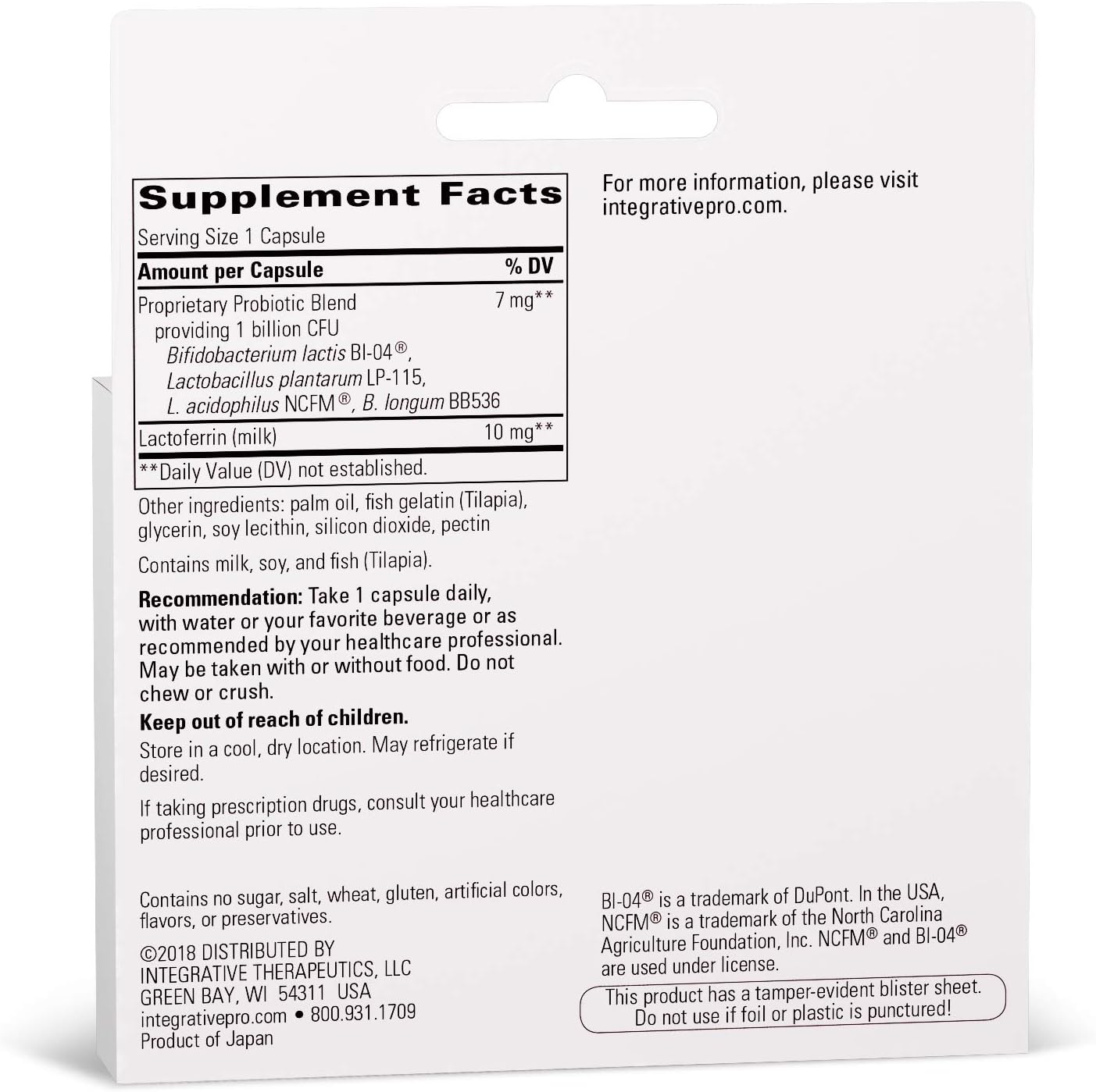 Pro-Flora Immune with True Delivery Technology: Immune System Support with Lactoferrin, 30 Count, Shelf Stable, Survives Stomach Acid