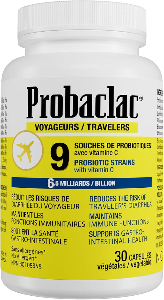 Probaclac Travelers Probiotics: Multi-Strain Complex for Gastrointestinal Health (9 Strains)