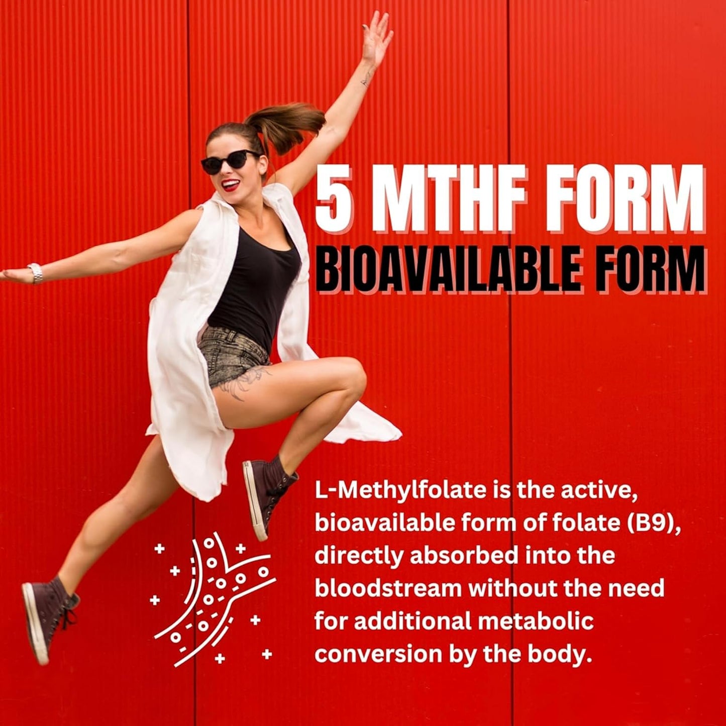 Probase Nutrition L-Methyl Folate 15mg Capsules - Professional Strength 5-MTHF Formula for Mood, Methylation, and Cognition - Vegan and Gluten-Free - 60 Count