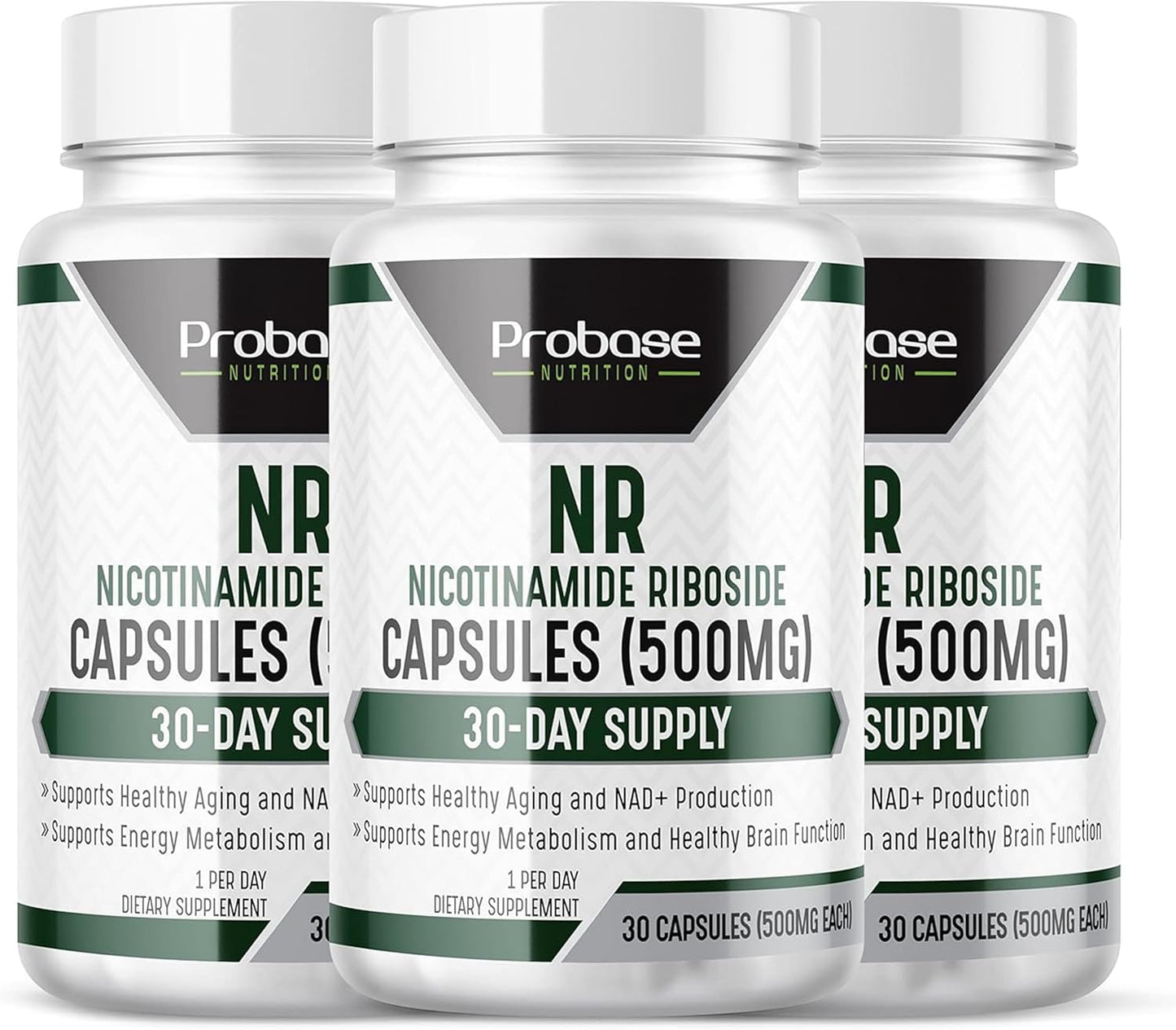Probase Nutrition Nicotinamide Riboside Capsules - NAD+ Supplement for Anti-Aging & Vitality (3 Pack)