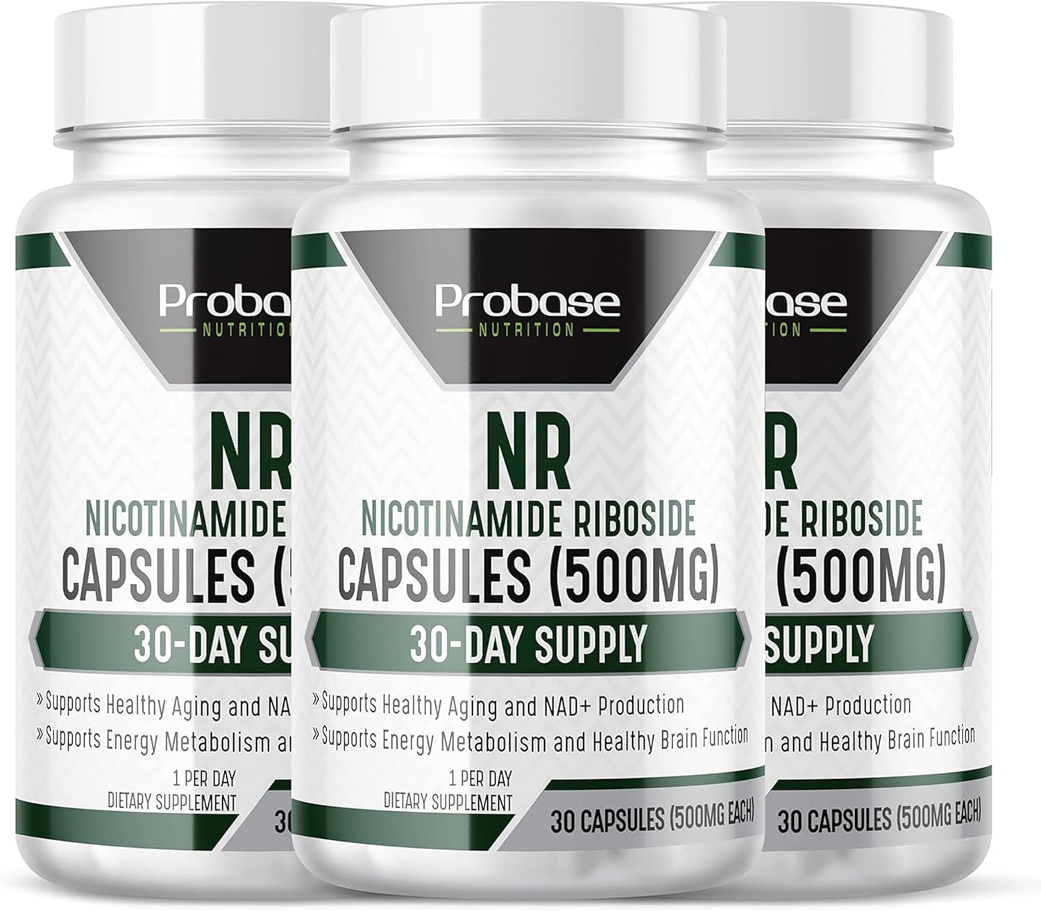 Probase Nutrition Nicotinamide Riboside Capsules - NAD+ Supplement for Anti-Aging & Vitality (3 Pack)