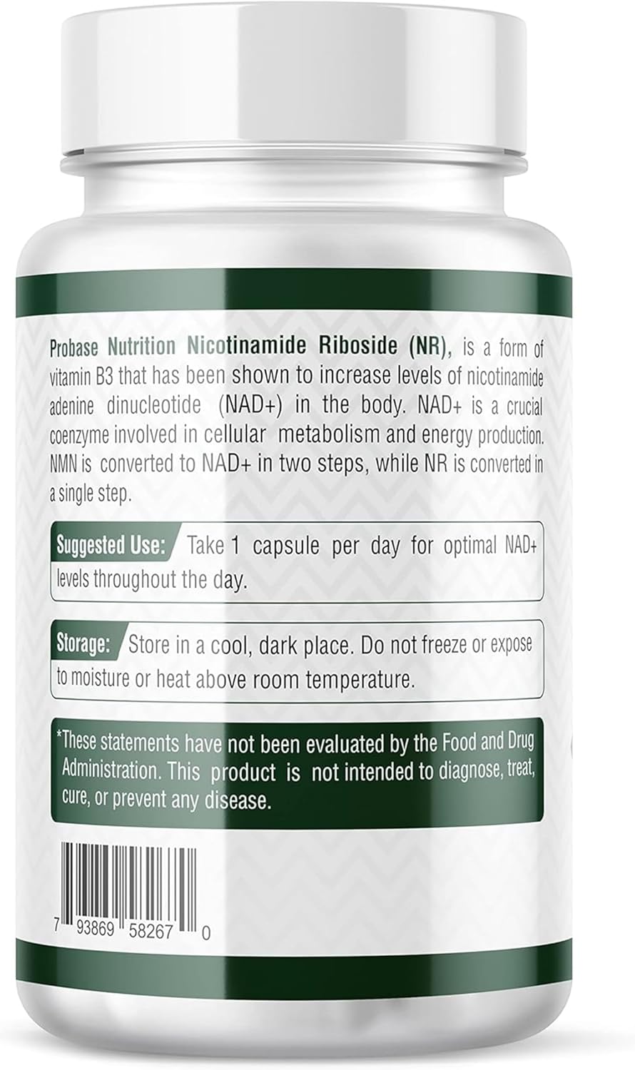 Probase Nutrition Nicotinamide Riboside Capsules - NAD+ Supplement for Anti-Aging & Vitality (3 Pack)