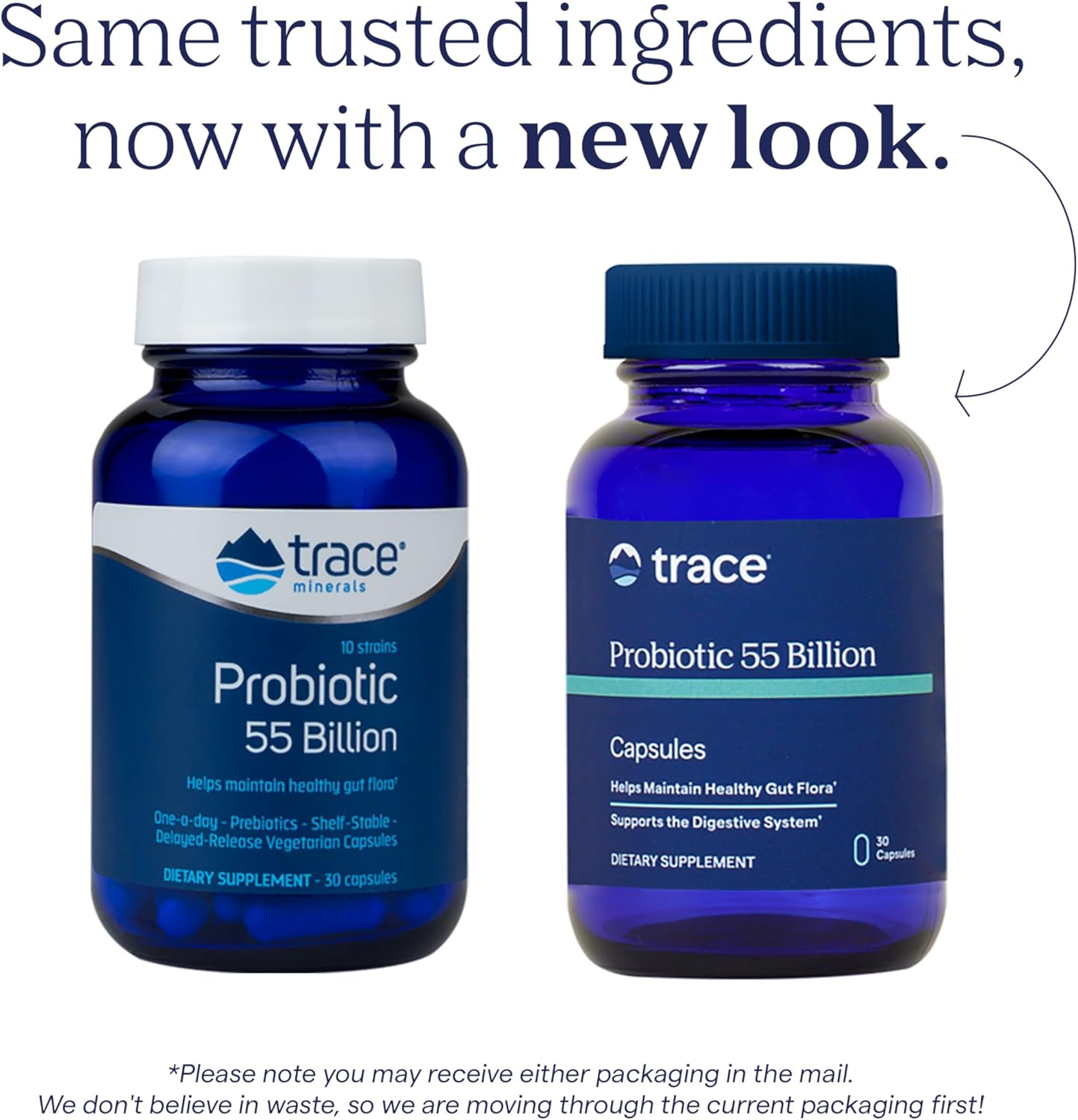 Probiotic 55 Billion with Trace Minerals - Gut Health Support Supplement - Boost Digestive Health with Probiotics & Prebiotics - 30 Capsules