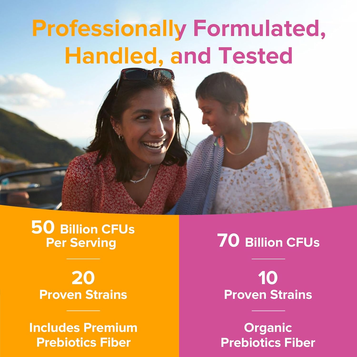 Probiotic Bundle for Gut & Feminine Health, 50 Billion CFU & 70 Billion CFU, Daily Care, 90 Capsules (2-Pack)