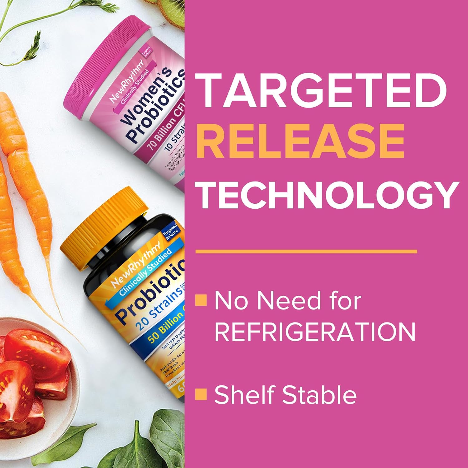 Probiotic Bundle for Gut & Feminine Health, 50 Billion CFU & 70 Billion CFU, Daily Care, 90 Capsules (2-Pack)