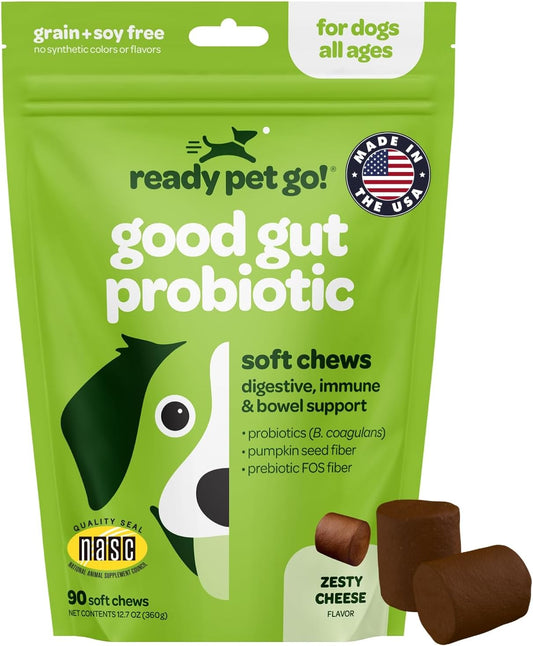 Probiotic Chews for Dogs Gut Health with Pumpkin & Digestive Enzymes | Tasty Prebiotics for Digestion | NASC Certified USA-Made | 90 Chews - BoostGo Australia