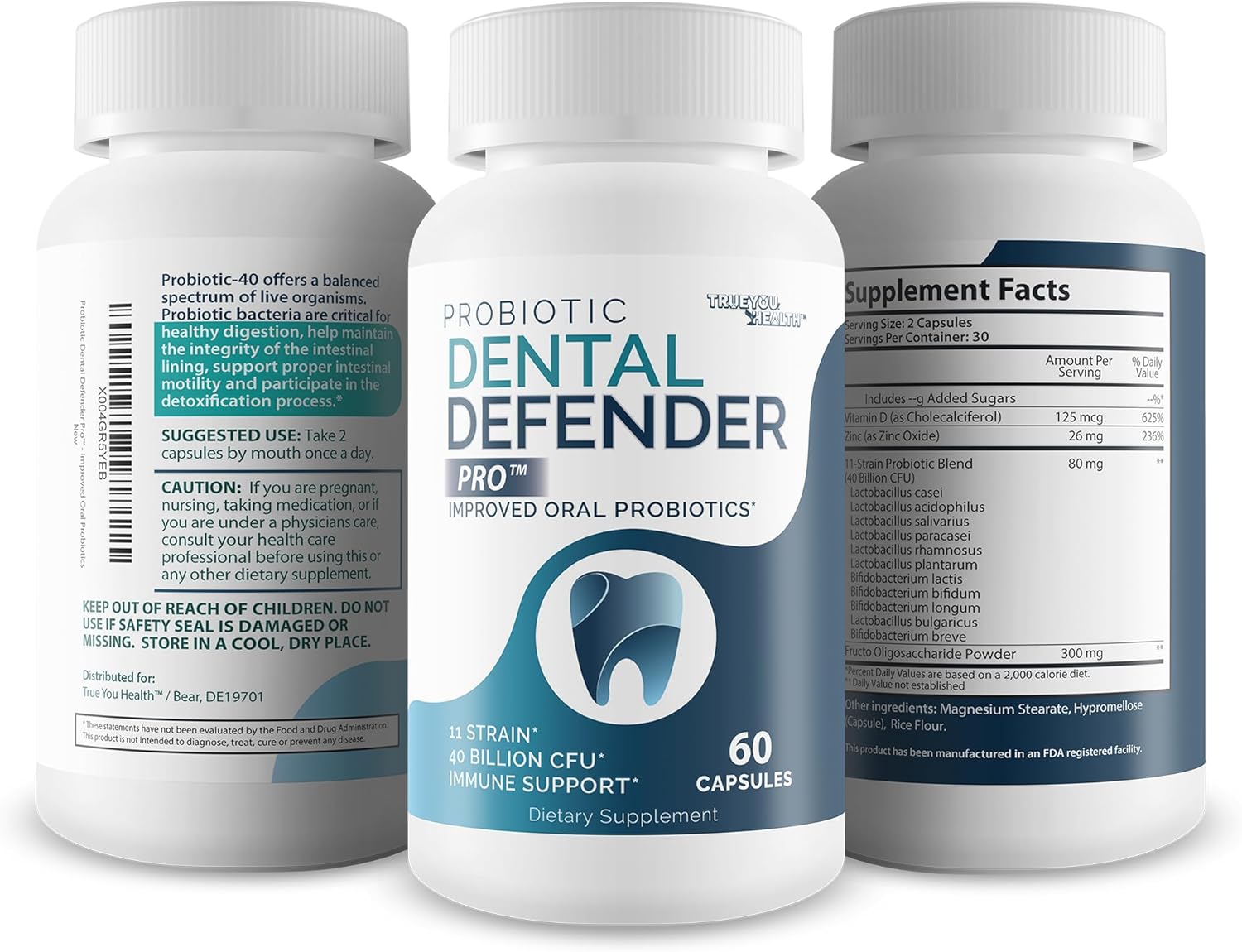 Probiotic Dental Defender Pro - Oral Probiotics for Healthy Teeth & Gums - Natural Teeth Vitamins & Supplements - Enamel Support - BoostGo Australia