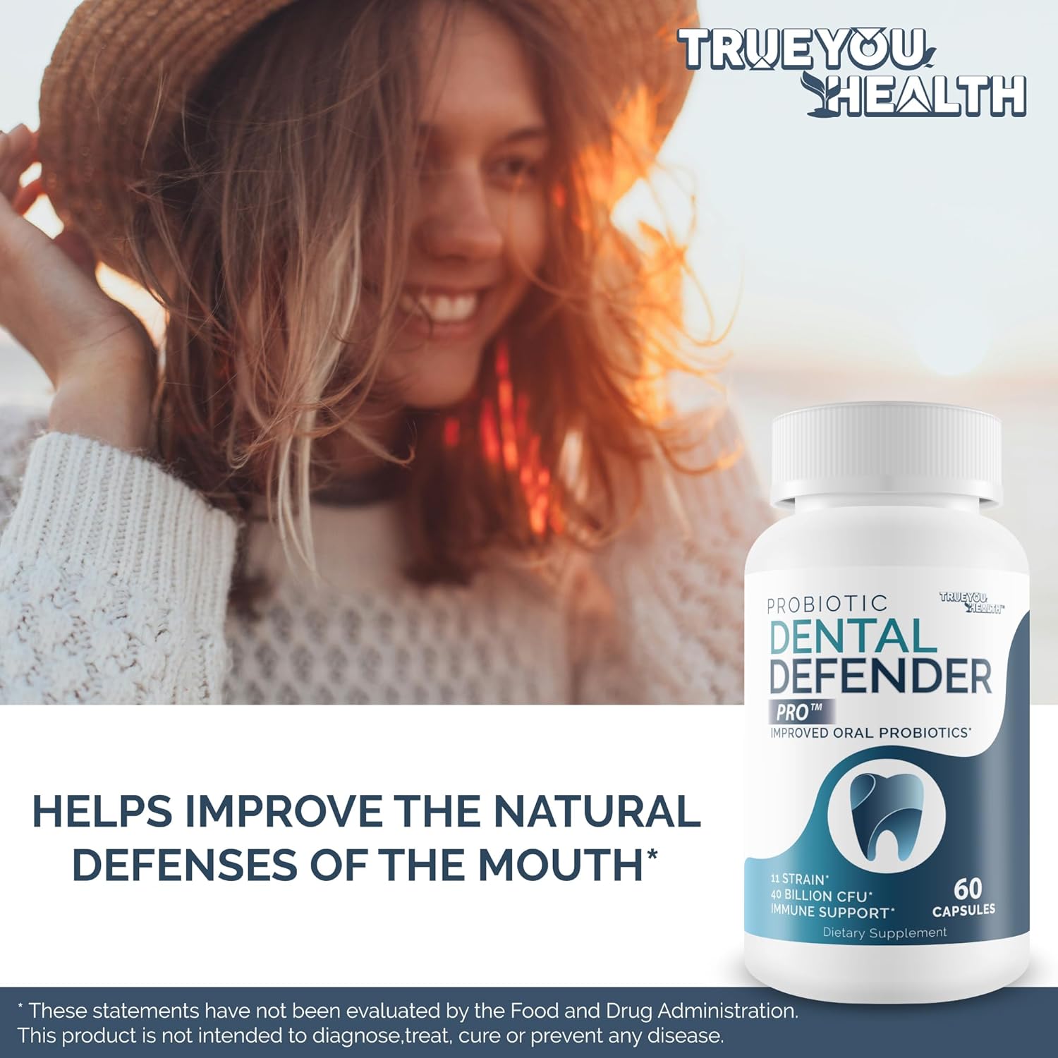 Probiotic Dental Defender Pro - Oral Probiotics for Healthy Teeth & Gums - Natural Teeth Vitamins & Supplements - Enamel Support - BoostGo Australia