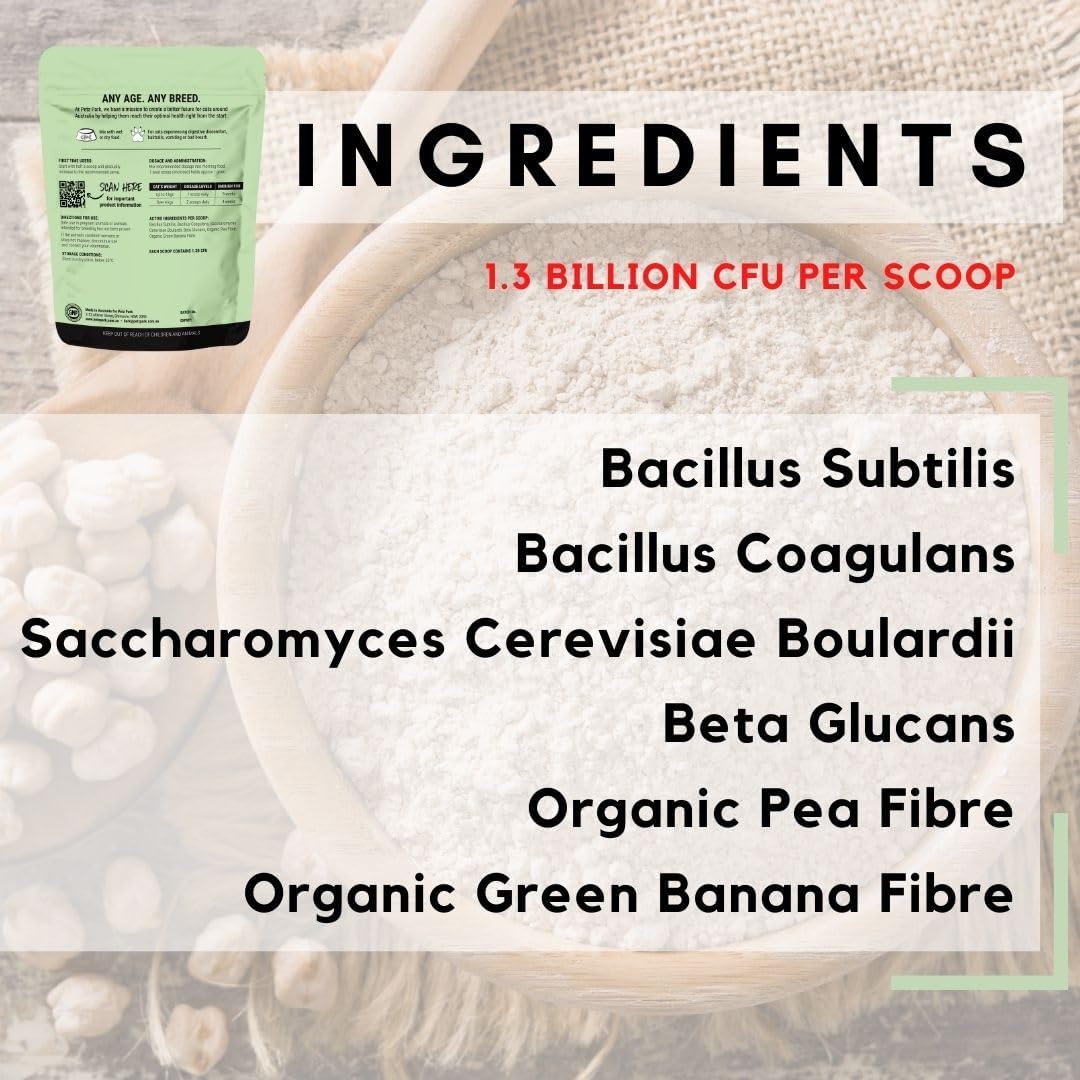 Probiotic Powder for Cats & Kittens - Hairball Prevention, Digestive & Immune Support - Indoor Cat Formula - 60 Scoops