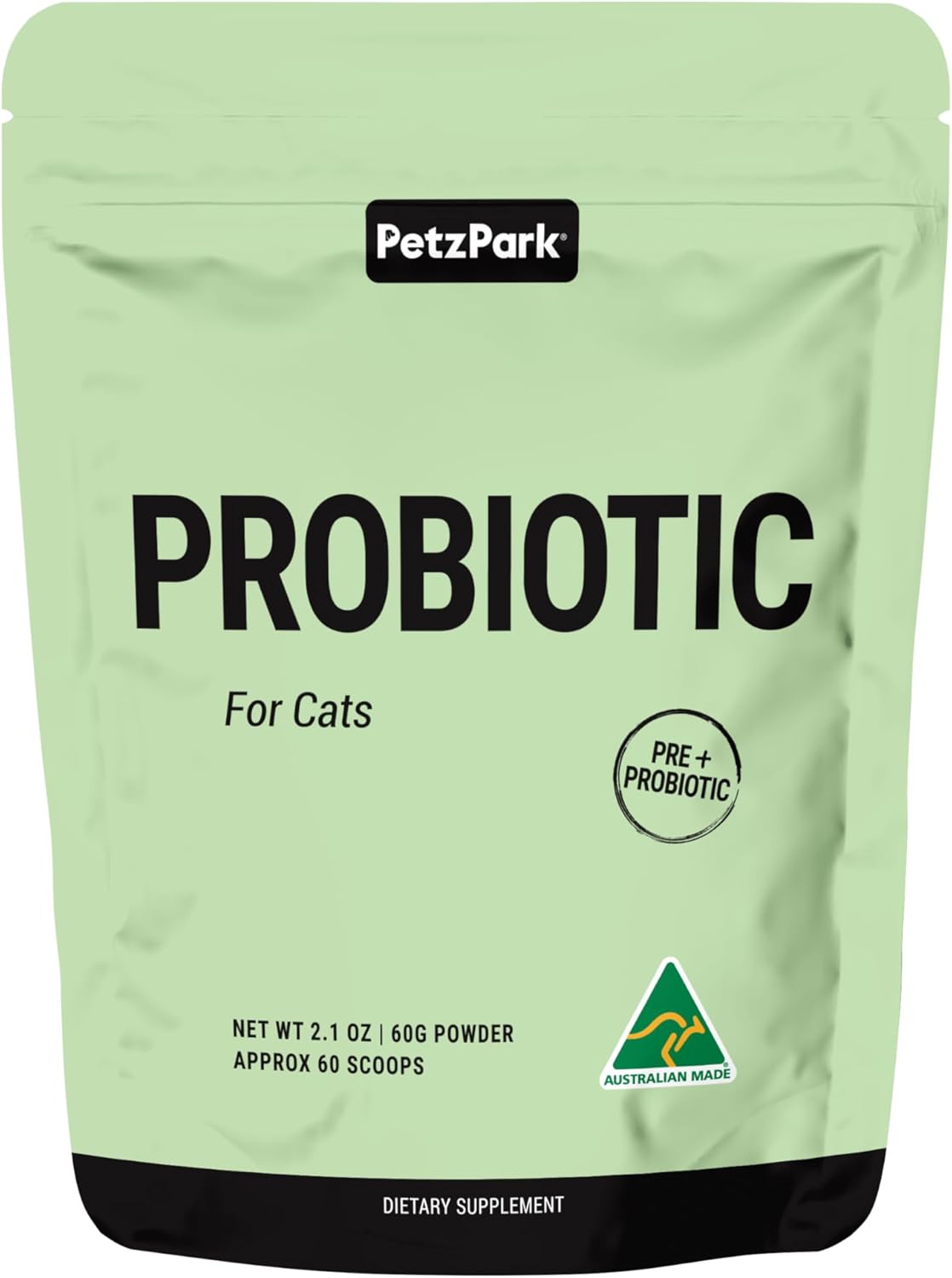 Probiotic Powder for Cats & Kittens - Hairball Prevention, Digestive & Immune Support - Indoor Cat Formula - 60 Scoops