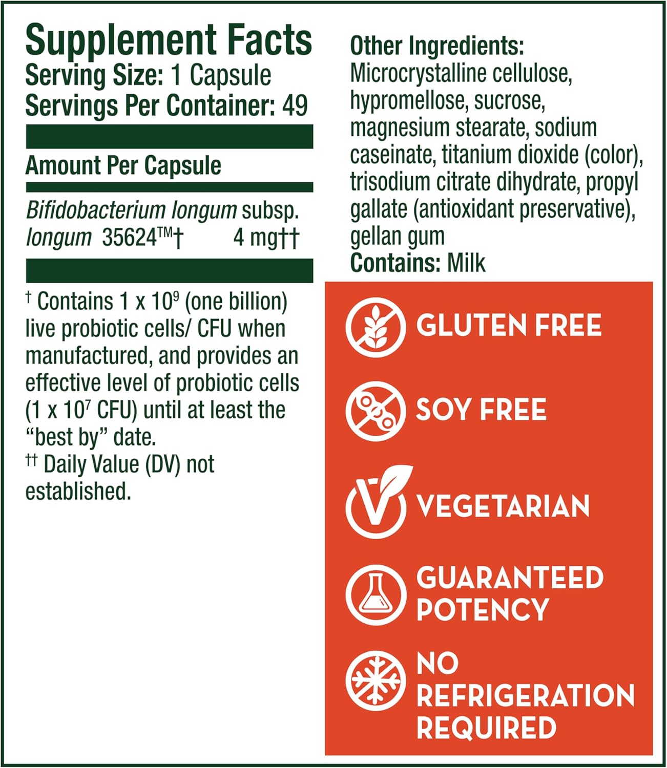 Probiotic Supplement Capsules 49 Count - Align Brand (Packaging Variations)