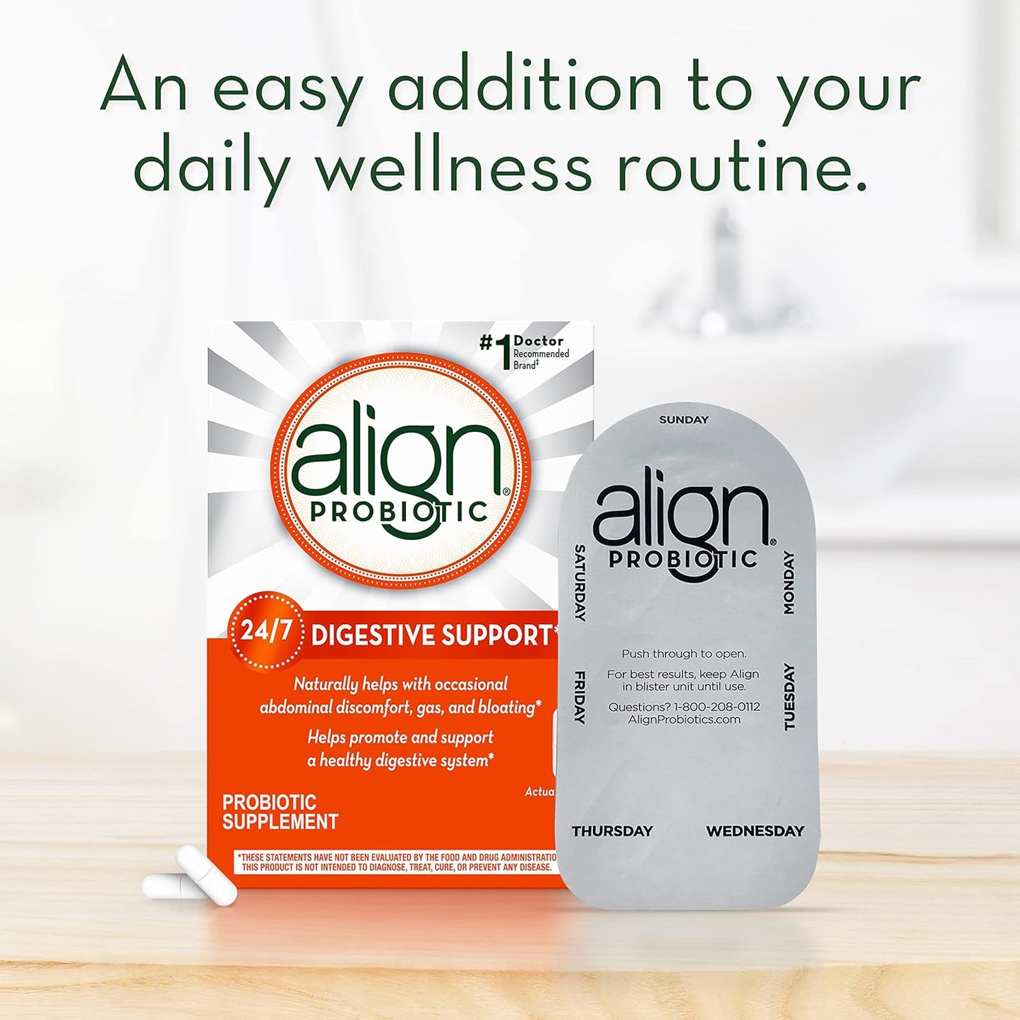 Probiotic Supplement Capsules 49 Count - Align Brand (Packaging Variations)