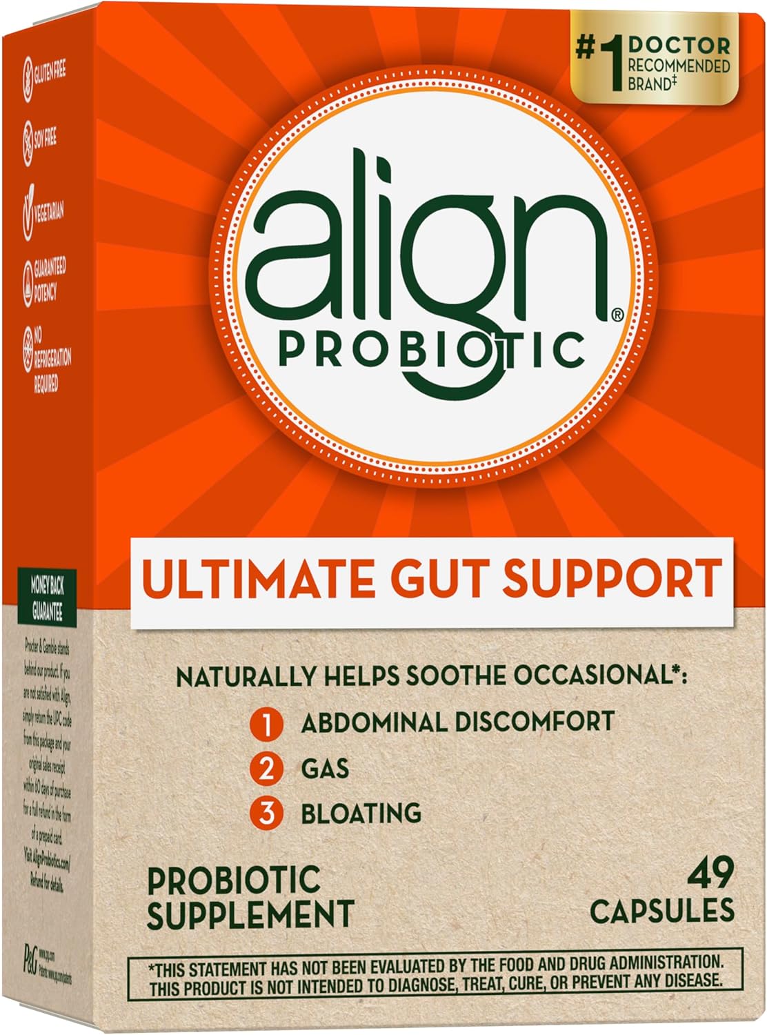 Probiotic Supplement Capsules 49 Count - Align Brand (Packaging Variations)
