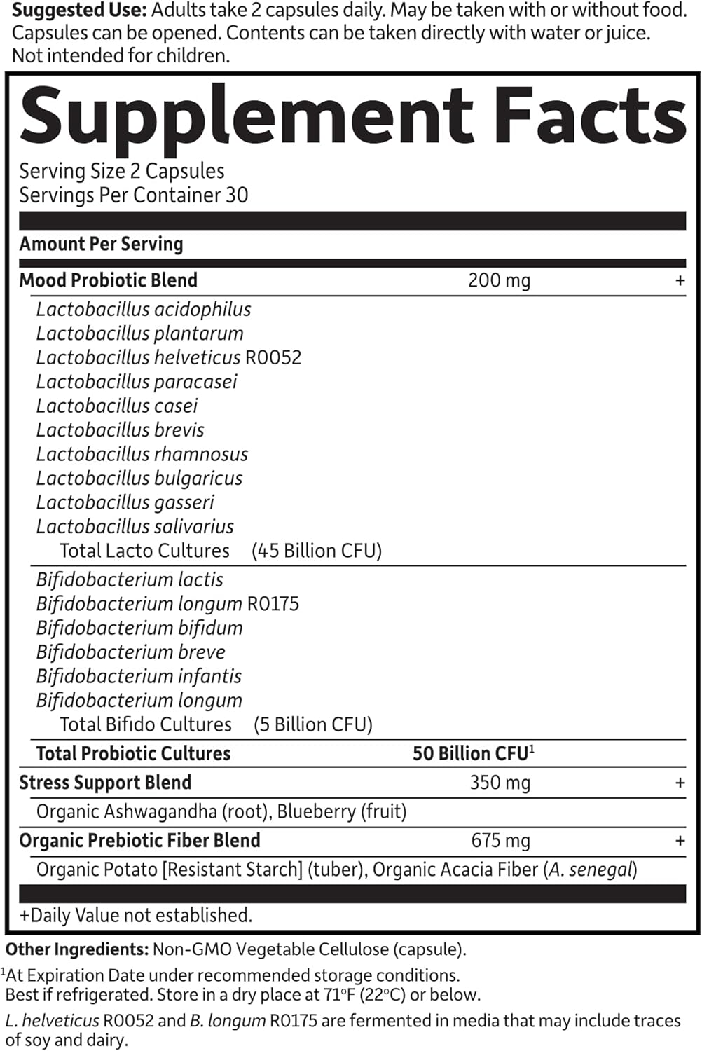 Probiotic Supplement for Relaxation and Digestive Balance with Ashwagandha - 60 Vegetarian Capsules by Garden of Life
