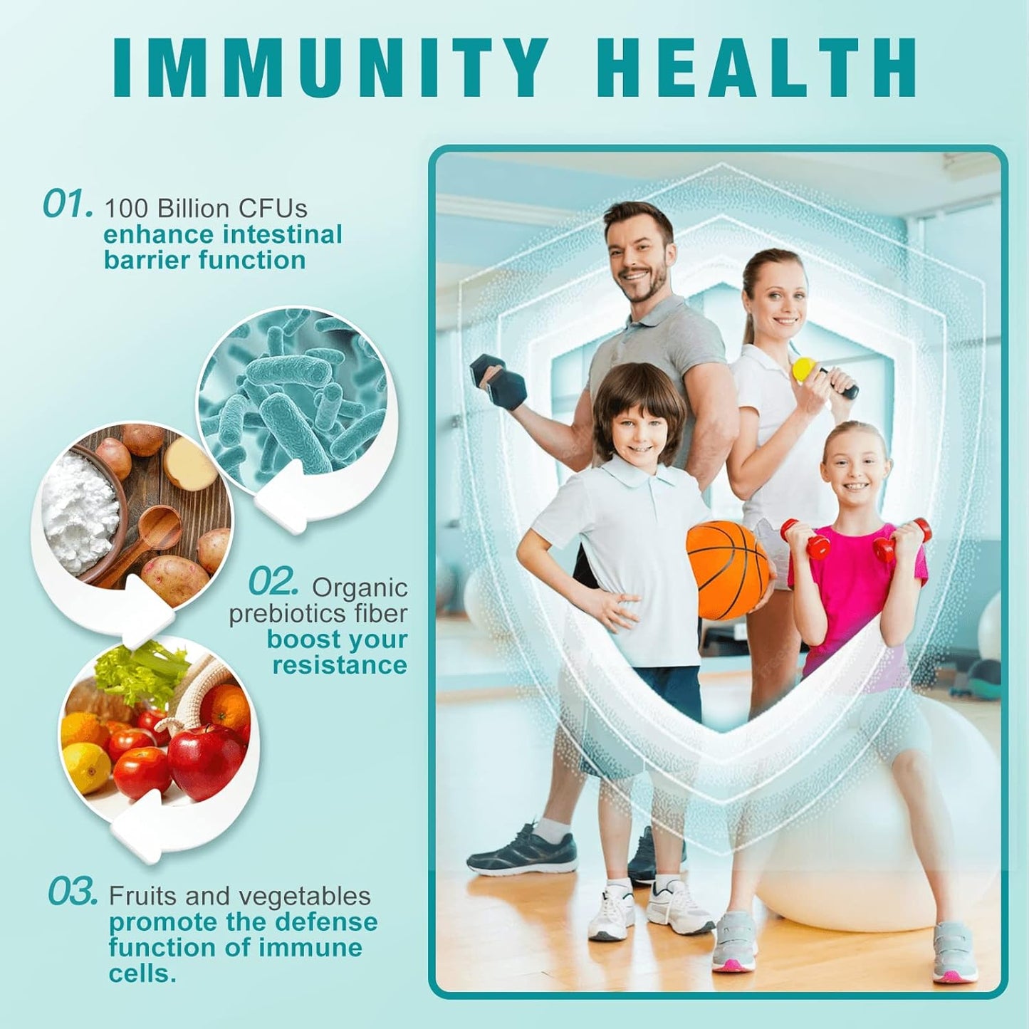 Probiotic with Prebiotics for Digestive Health, 100 Billion CFUs, 180 Veggie Capsules, Men's and Women's Gut Health Supplement