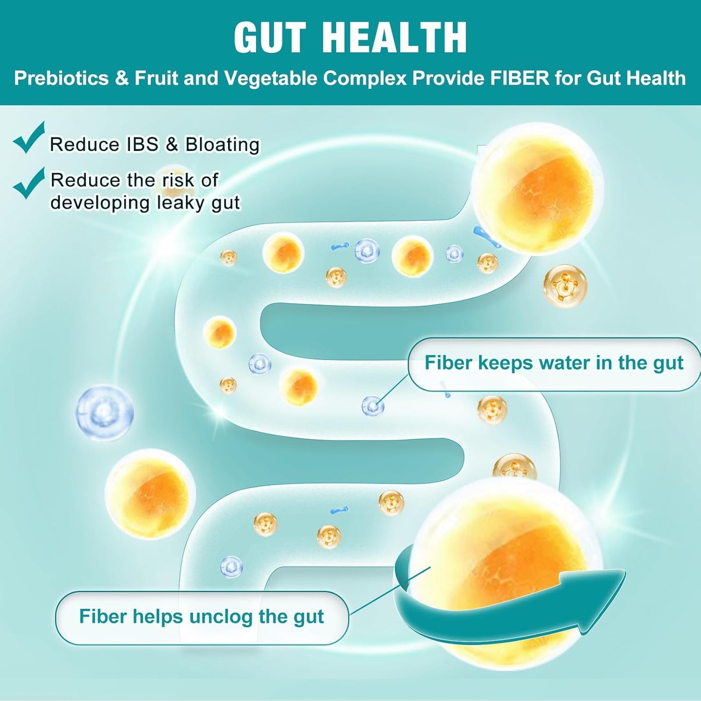 Probiotic with Prebiotics for Digestive Health, 100 Billion CFUs, 180 Veggie Capsules, Men's and Women's Gut Health Supplement