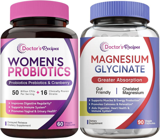 Probiotics and Magnesium Glycinate Bundle for Gut Health & Muscle Function Support