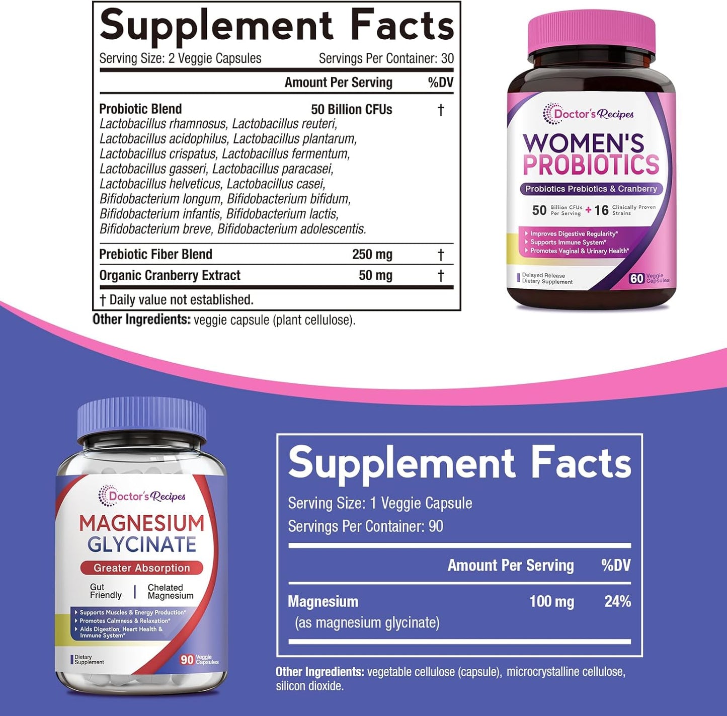 Probiotics and Magnesium Glycinate Bundle for Gut Health & Muscle Function Support