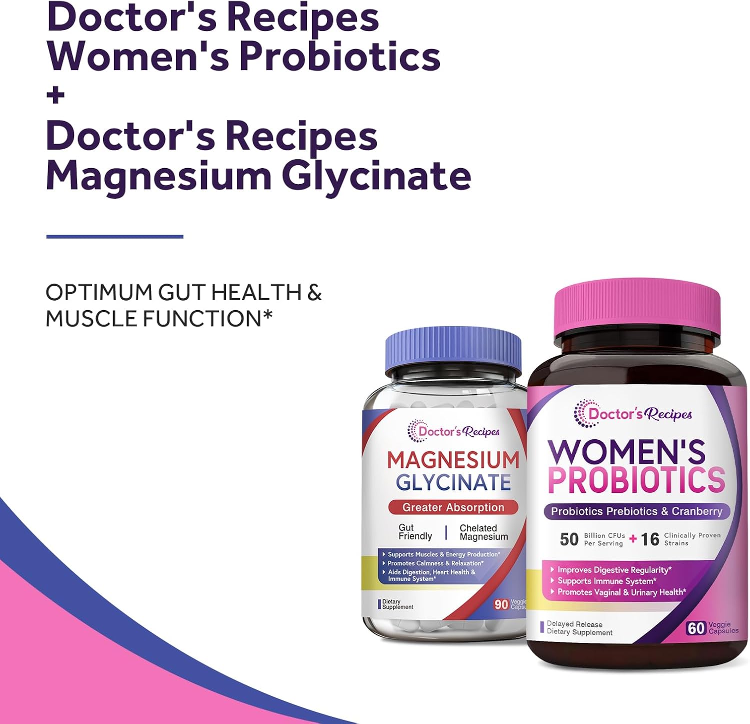 Probiotics and Magnesium Glycinate Bundle for Gut Health & Muscle Function Support