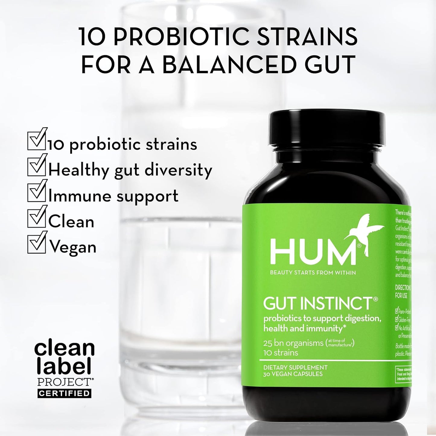 Probiotics for Digestive Health - Daily Gut Support for Men and Women with Lactobacillus and Bifidobacterium Strains - 90 Count