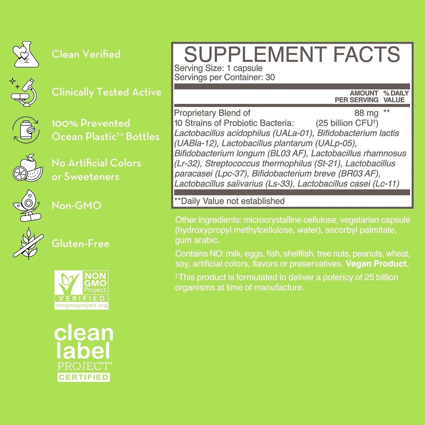 Probiotics for Digestive Health - Daily Gut Support for Men and Women with Lactobacillus and Bifidobacterium Strains - 90 Count