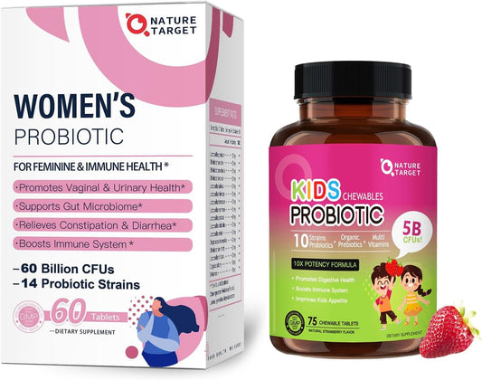 Probiotics for Women and Kids: NATURE TARGET Chewable Supplement