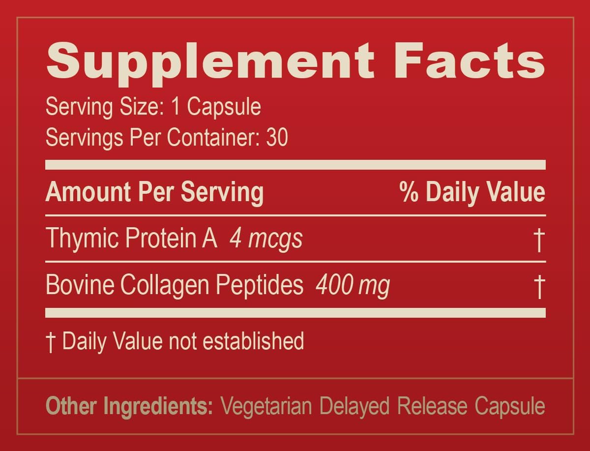 ProBoost 4 McG Thymic Protein A Capsules with Collagen Peptides - Natural Immune & Joint Health - 30 Capsules