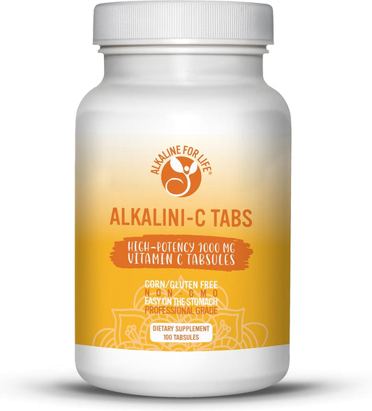 Professional Grade Alkalini-C Tabs with 1000 MG L-Ascorbate for Alkaline Wellness | GMO-Free | Corn-Free | Alkalizing Nutrients