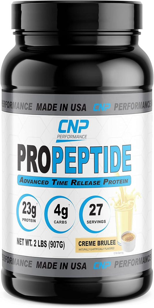 Professional Grade CNP Performance ProPeptide Whey Protein Powder, Made in USA - Creme Brulee Flavor, 2 Pound Bulk Size