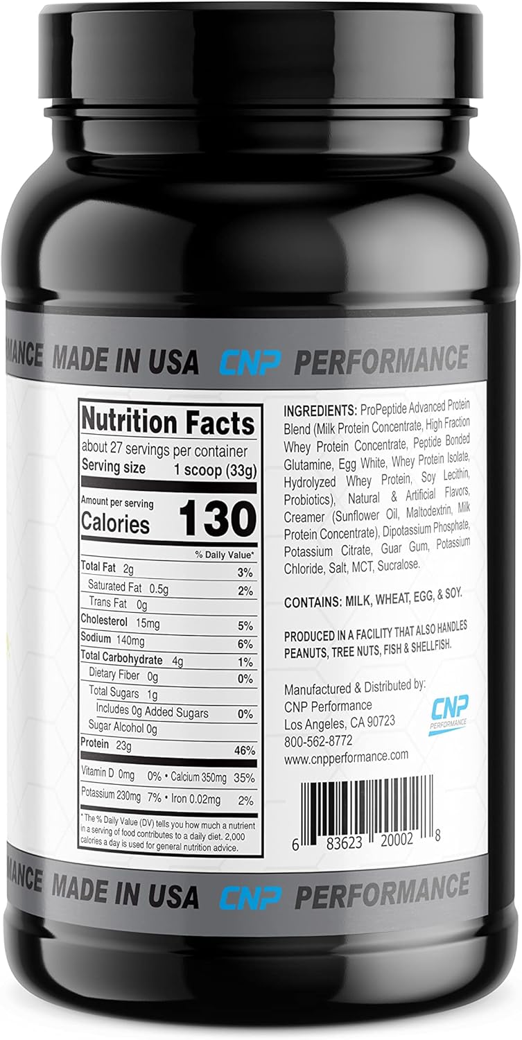Professional Grade CNP Performance ProPeptide Whey Protein Powder, Made in USA - Creme Brulee Flavor, 2 Pound Bulk Size