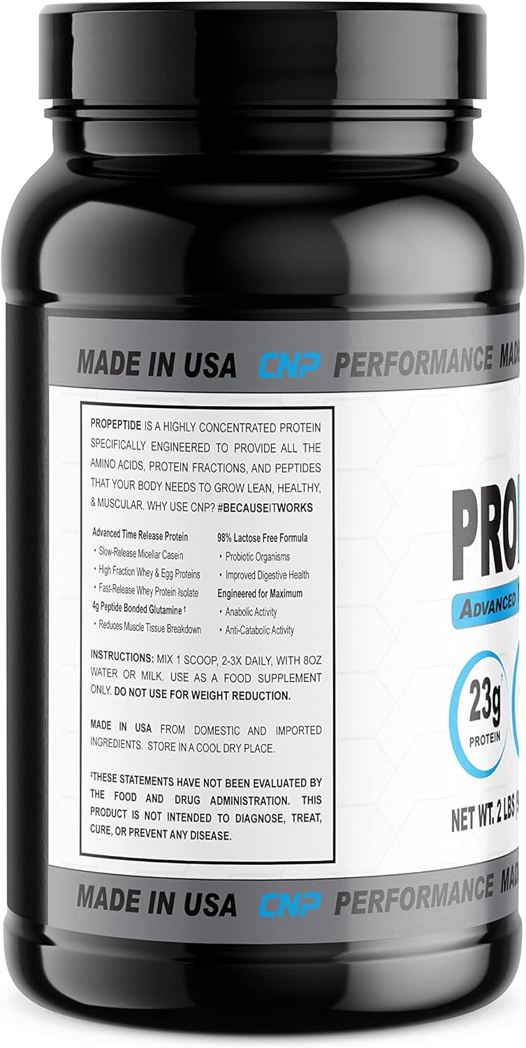 Professional Grade CNP Performance ProPeptide Whey Protein Powder, Made in USA - Creme Brulee Flavor, 2 Pound Bulk Size