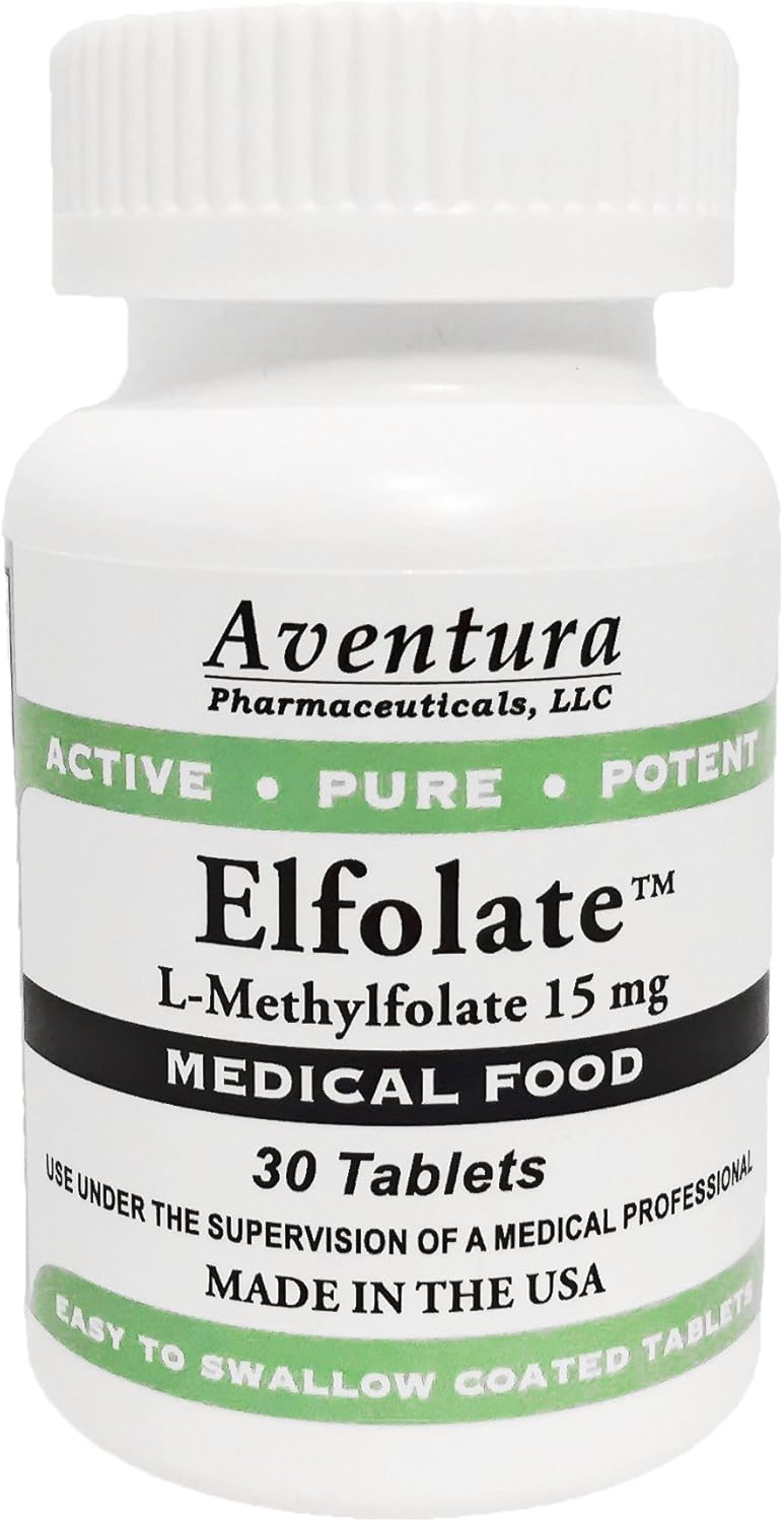 Professional Strength ELFOLATE® 15mg L-Methylfolate Supplement - Pure & Potent 30 Tablets
