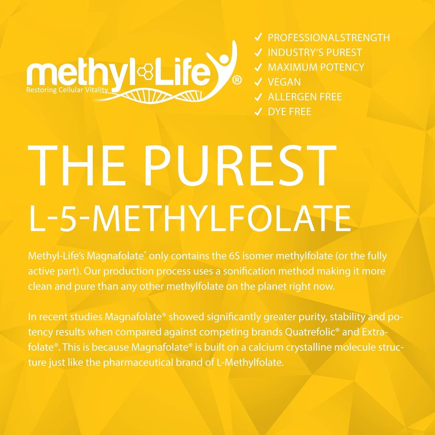 Professional Strength Methyl-Life L-Methylfolate Tablets - 2.5 mg, 90 Chewable Tablets, Natural Mint Flavor
